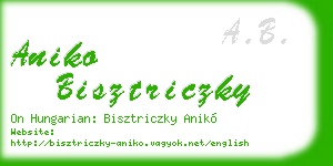 aniko bisztriczky business card